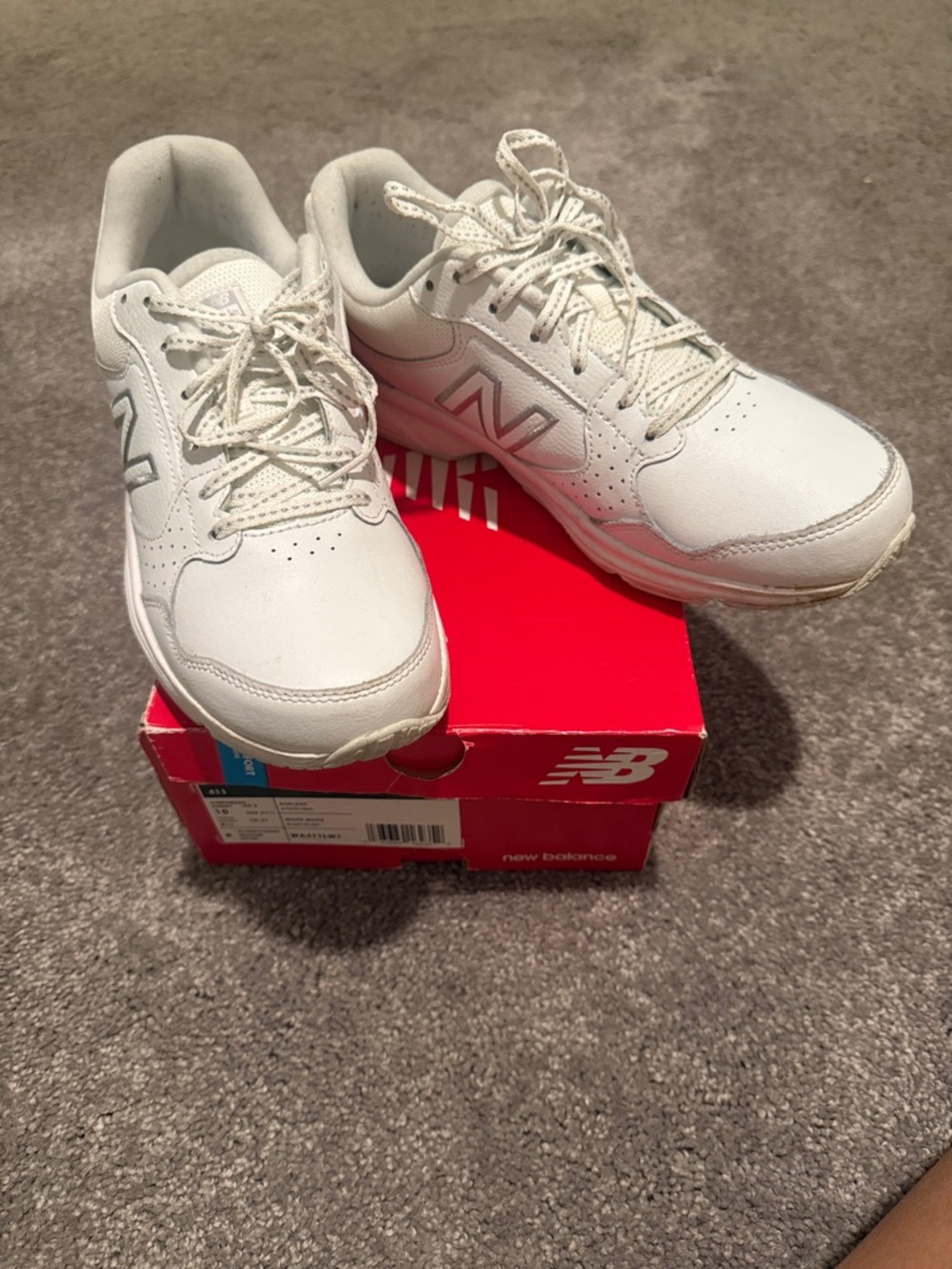 New Balance White Lace-Up Athletic Sneakers